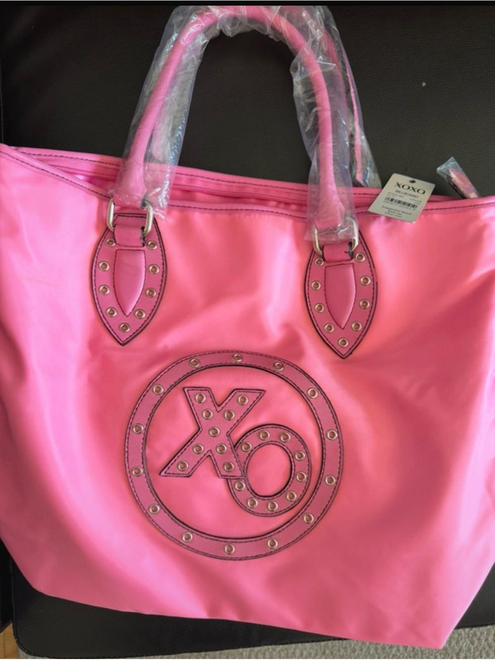 XOXO Hot Pink Studded Logo Tote